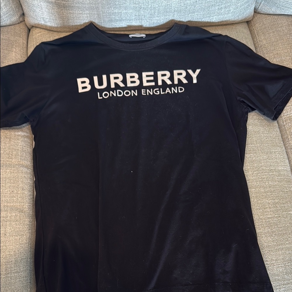 Burberry Black Short Sleeve Tee with Logo